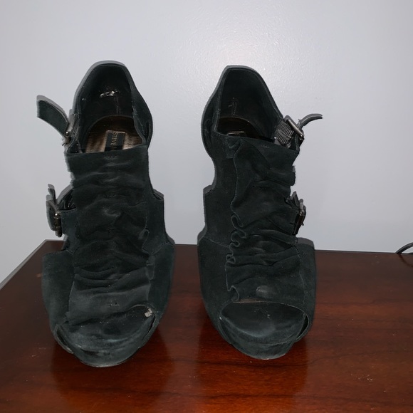 ❌sold eBay❌ Steve Madden heels sandals black suede - Picture 2 of 7